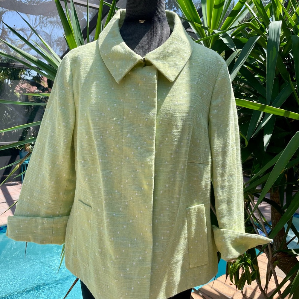 Akris Punto Light Green Jacket with white dots